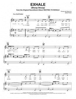 page one of Exhale (Shoop Shoop) (Piano, Vocal & Guitar Chords (Right-Hand Melody))