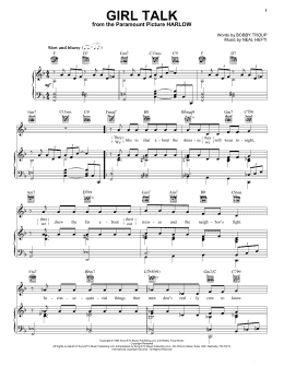 page one of Girl Talk (Piano, Vocal & Guitar Chords (Right-Hand Melody))