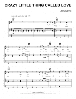 page one of Crazy Little Thing Called Love (Piano, Vocal & Guitar Chords (Right-Hand Melody))