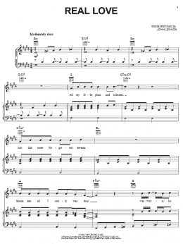 page one of Real Love (Piano, Vocal & Guitar Chords (Right-Hand Melody))