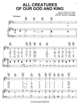 page one of All Creatures Of Our God And King (Piano, Vocal & Guitar Chords (Right-Hand Melody))