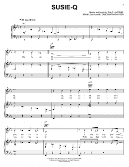 page one of Susie-Q (Piano, Vocal & Guitar Chords (Right-Hand Melody))