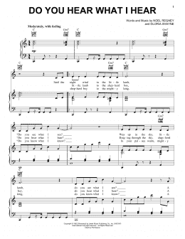 page one of Do You Hear What I Hear (Piano, Vocal & Guitar Chords (Right-Hand Melody))