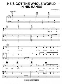 page one of He's Got The Whole World In His Hands (Piano, Vocal & Guitar Chords (Right-Hand Melody))