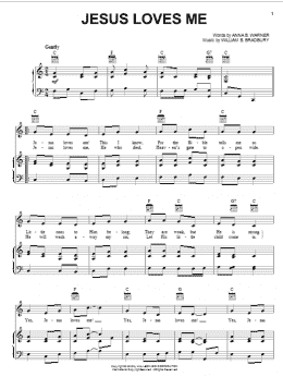 page one of Jesus Loves Me (Piano, Vocal & Guitar Chords (Right-Hand Melody))