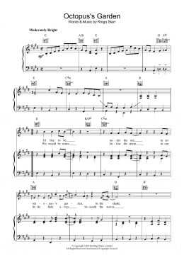 page one of Octopus's Garden (Piano, Vocal & Guitar Chords (Right-Hand Melody))