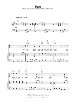 page one of Rain (Piano, Vocal & Guitar Chords)