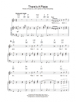 page one of There's A Place (Piano, Vocal & Guitar Chords)