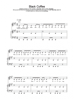 page one of Black Coffee (Piano, Vocal & Guitar Chords)