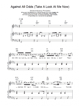 page one of Against All Odds (Take A Look At Me Now) (Piano, Vocal & Guitar Chords)