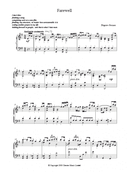 page one of Farewell (Piano Solo)