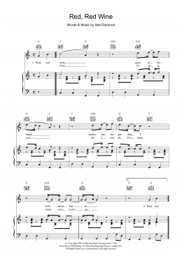 page one of Red, Red Wine (Piano, Vocal & Guitar Chords)