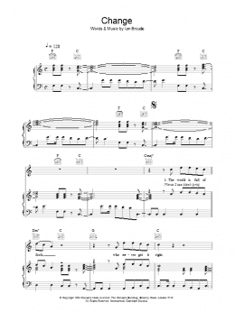 page one of Change (Piano, Vocal & Guitar Chords)