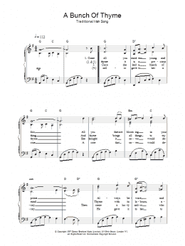 page one of A Bunch Of Thyme (Piano, Vocal & Guitar Chords)