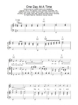 page one of One Day At A Time (Piano, Vocal & Guitar Chords (Right-Hand Melody))