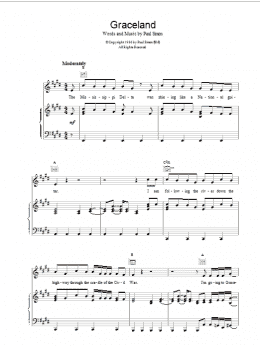 page one of Graceland (Piano, Vocal & Guitar Chords)