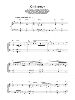 page one of Ornithology (Piano Solo)