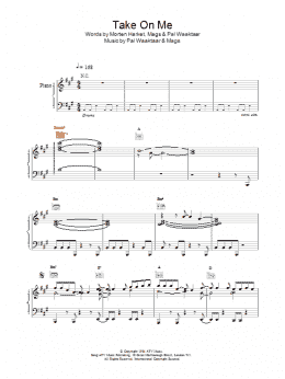 page one of Take On Me (Piano, Vocal & Guitar Chords)