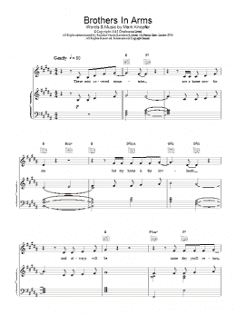 page one of Brothers in Arms (Piano, Vocal & Guitar Chords)