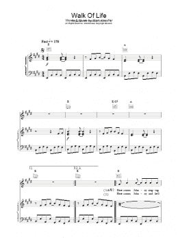 page one of Walk Of Life (Piano, Vocal & Guitar Chords)