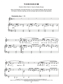 page one of Tomorrow (Piano & Vocal)