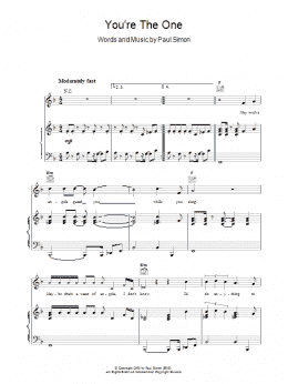 page one of You're The One (Piano, Vocal & Guitar Chords)