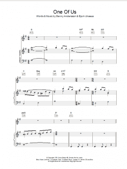 page one of One Of Us (Piano, Vocal & Guitar Chords)