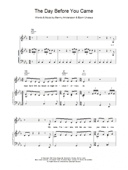 page one of The Day Before You Came (Piano, Vocal & Guitar Chords)