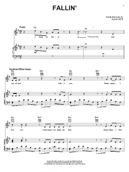 page one of Fallin' (Piano, Vocal & Guitar Chords (Right-Hand Melody))