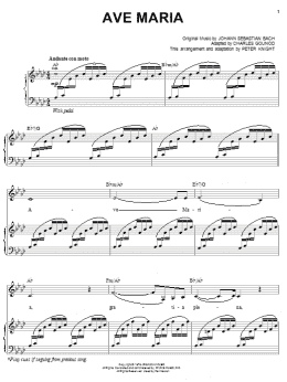 page one of Ave Maria (Piano, Vocal & Guitar Chords (Right-Hand Melody))