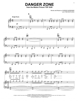 page one of Danger Zone (Piano, Vocal & Guitar Chords (Right-Hand Melody))