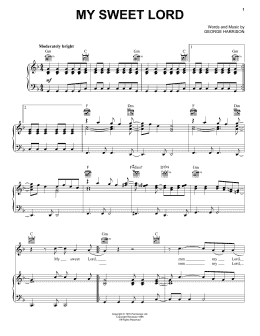 page one of My Sweet Lord (Piano, Vocal & Guitar Chords (Right-Hand Melody))