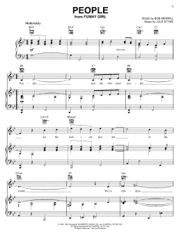 page one of People (Piano, Vocal & Guitar Chords (Right-Hand Melody))