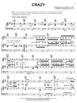 page one of Crazy (Piano, Vocal & Guitar Chords (Right-Hand Melody))