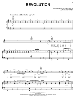 page one of Revolution (Piano, Vocal & Guitar Chords (Right-Hand Melody))