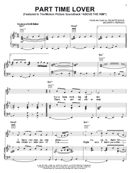 page one of Part Time Lover (Piano, Vocal & Guitar Chords (Right-Hand Melody))