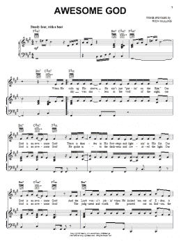 page one of Awesome God (Piano, Vocal & Guitar Chords (Right-Hand Melody))