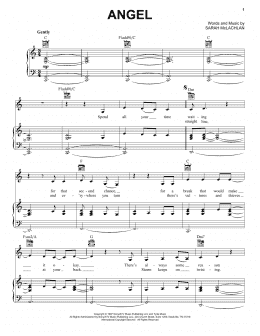 page one of Angel (Piano, Vocal & Guitar Chords (Right-Hand Melody))