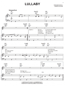 page one of Lullaby (Piano, Vocal & Guitar Chords (Right-Hand Melody))