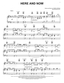 page one of Here And Now (Piano, Vocal & Guitar Chords (Right-Hand Melody))