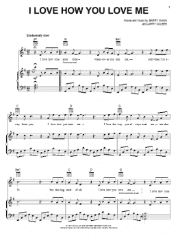 page one of I Love How You Love Me (Piano, Vocal & Guitar Chords (Right-Hand Melody))