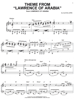 page one of Theme from Lawrence Of Arabia (Piano, Vocal & Guitar Chords (Right-Hand Melody))