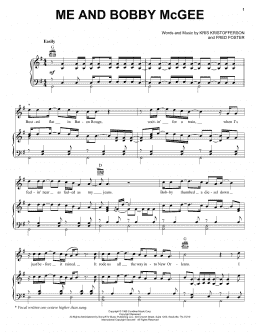 page one of Me And Bobby McGee (Piano, Vocal & Guitar Chords (Right-Hand Melody))