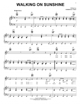 page one of Walking On Sunshine (Piano, Vocal & Guitar Chords (Right-Hand Melody))