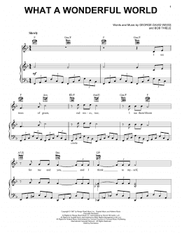 page one of What A Wonderful World (Piano, Vocal & Guitar Chords (Right-Hand Melody))