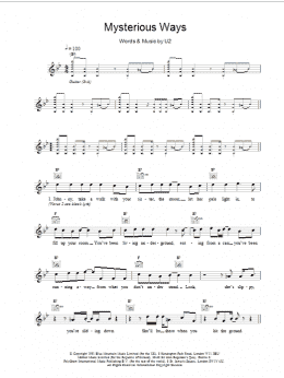 page one of Mysterious Ways (Lead Sheet / Fake Book)