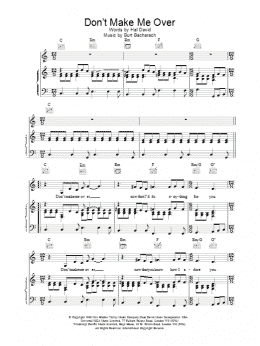 page one of Don't Make Me Over (Piano, Vocal & Guitar Chords)