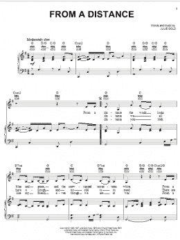 page one of From A Distance (Piano, Vocal & Guitar Chords (Right-Hand Melody))