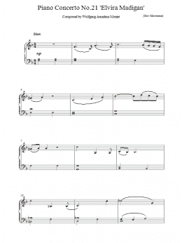 page one of Piano Concerto No.21 Elvira Madigan - (Slow Movement) (Piano Solo)