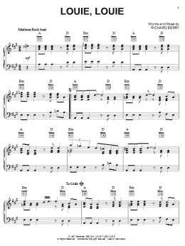 page one of Louie, Louie (Piano Solo)